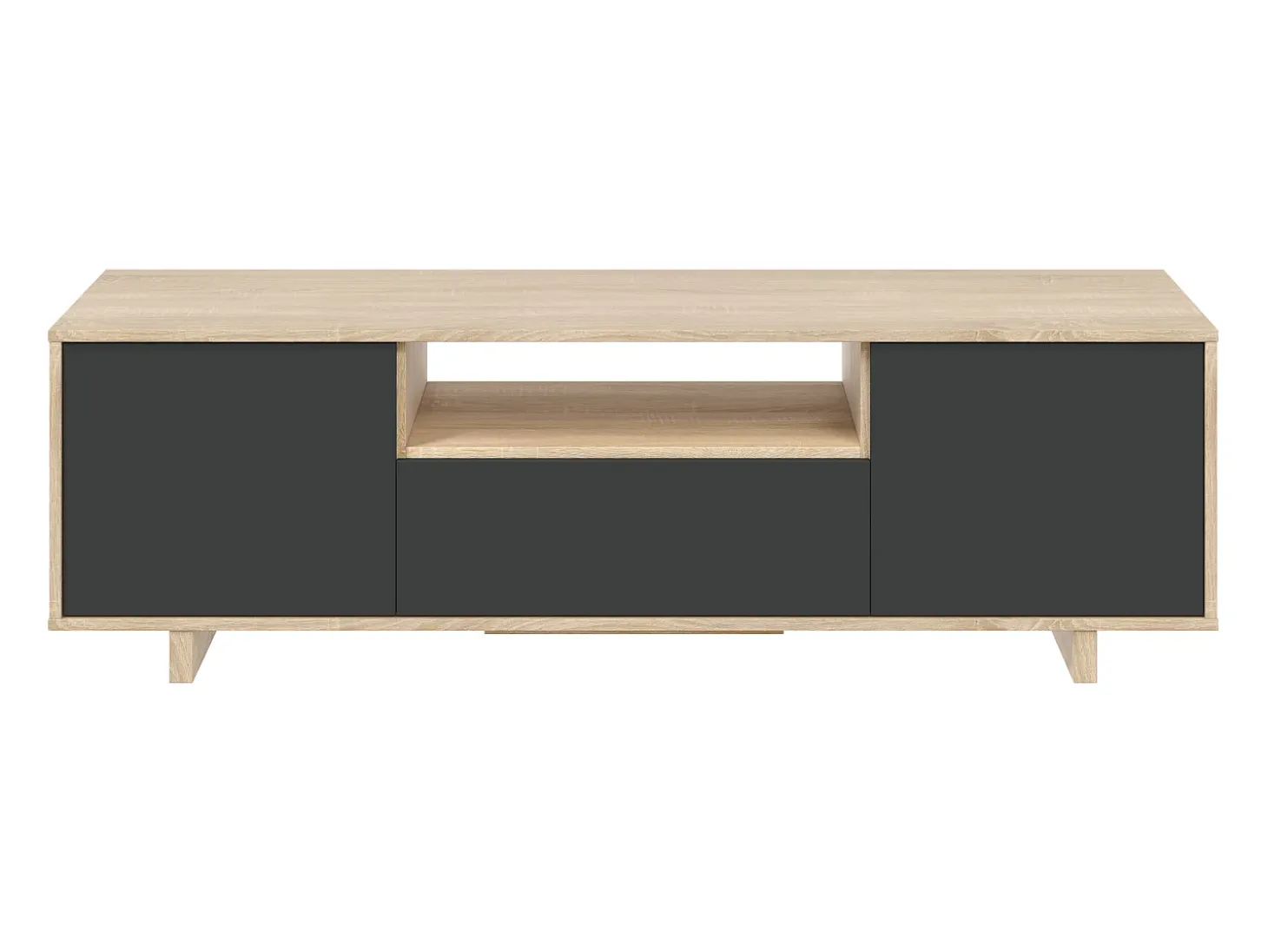 Móvel de TV Zaida 3 Portas Cor Carvalho e Cinza, 150 x 41 cm