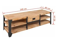 Móvel de TV/aparador de design prático 140 cm madeira maciça de acácia 2502070