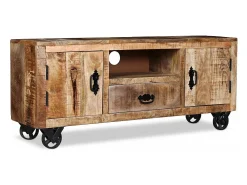 Móvel de TV/aparador de design prático em madeira de mangueira natural 120 cm 2502131