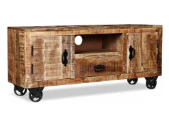 Móvel de TV/aparador de design prático em madeira de mangueira natural 120 cm 2502131