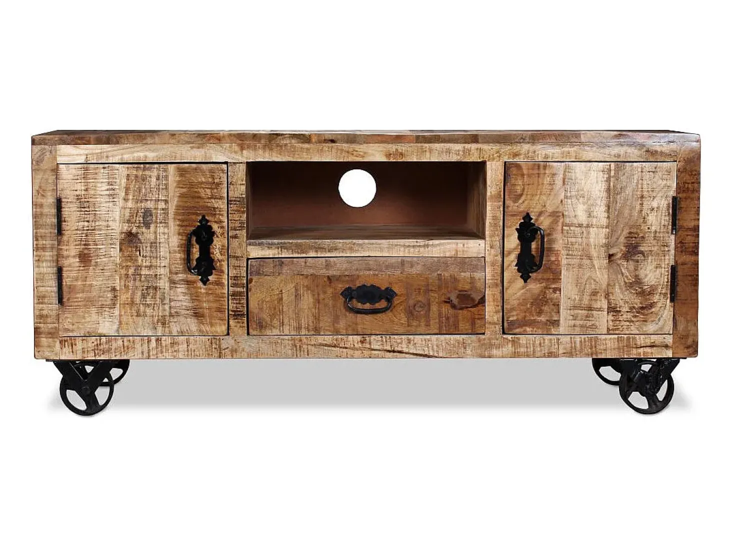 Móvel de TV/aparador de design prático em madeira de mangueira natural 120 cm 2502131