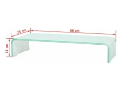 Móvel de TV/aparador de design prático para monitor de 60 cm vidro branco 2502253