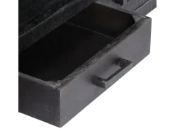 Móvel de TV/aparador preto prático e de design elegante feito de madeira maciça de mangueira 118 cm 2502203