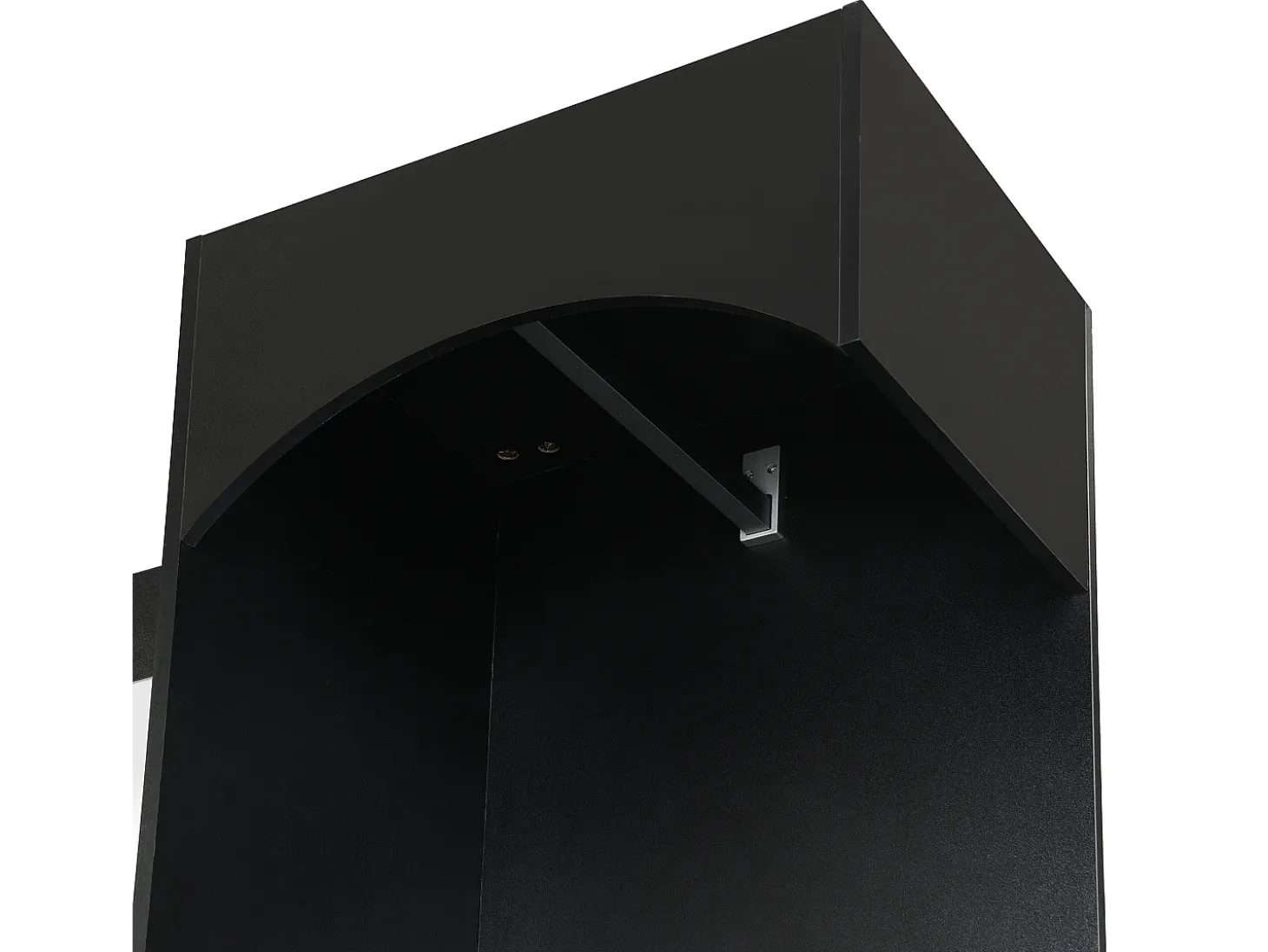 Móvel para hall de entrada com espelho, sapateira e banco - 110x33x185,5 cm - Preto