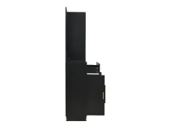 Móvel para hall de entrada com espelho, sapateira e banco - 110x33x185,5 cm - Preto