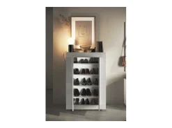 Móvel para sapatos, coleção CISA, cor branco brilhante laqueado
