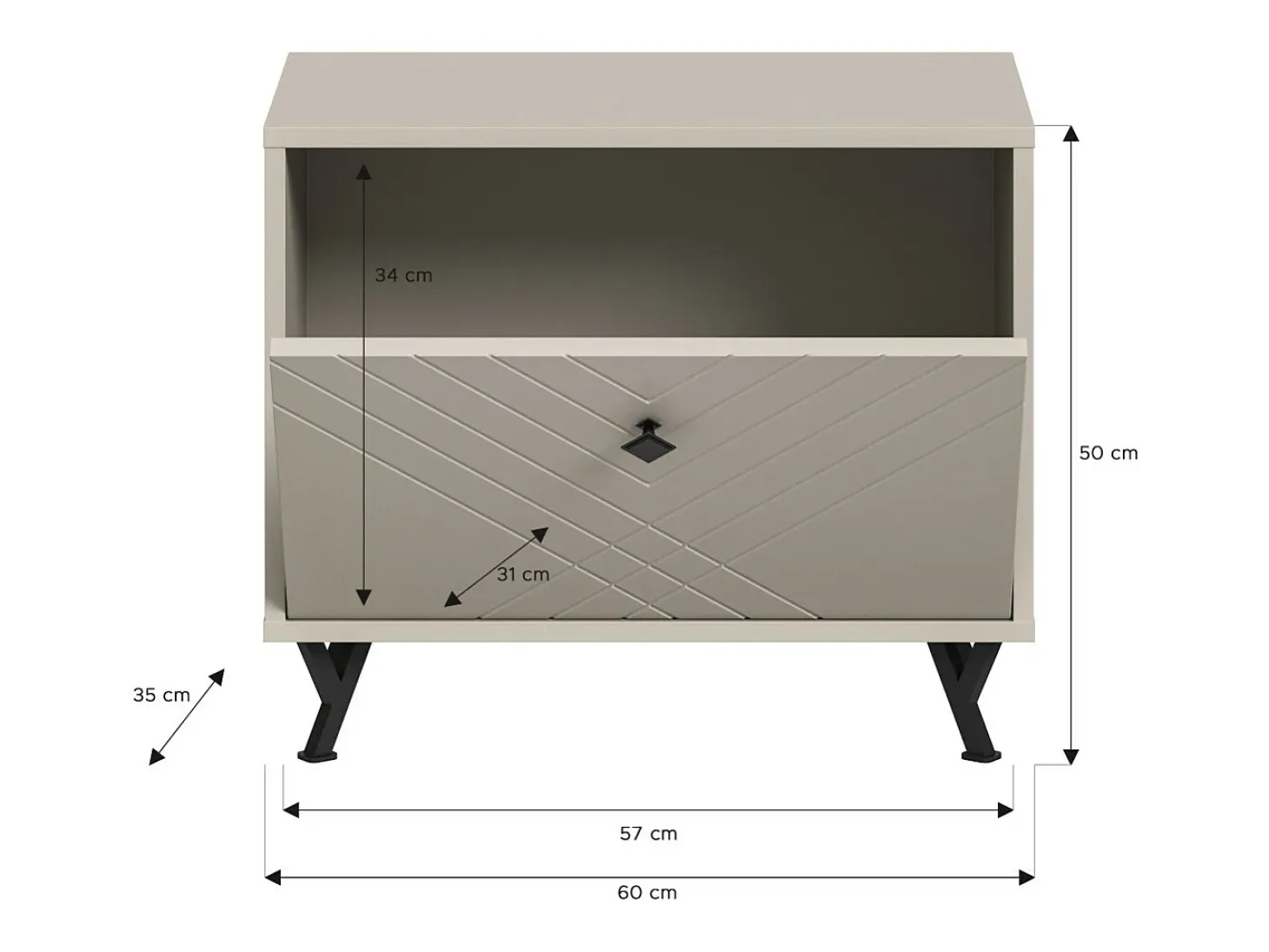 Móvel para sapatos LUNA Bege Mate 60x50x35 cm - Compacto e elegante