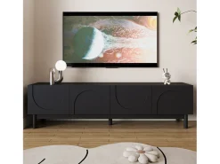 Móvel para TV 169×34×45,5 cm - 4 portas - MDF + painel de partículas - preto