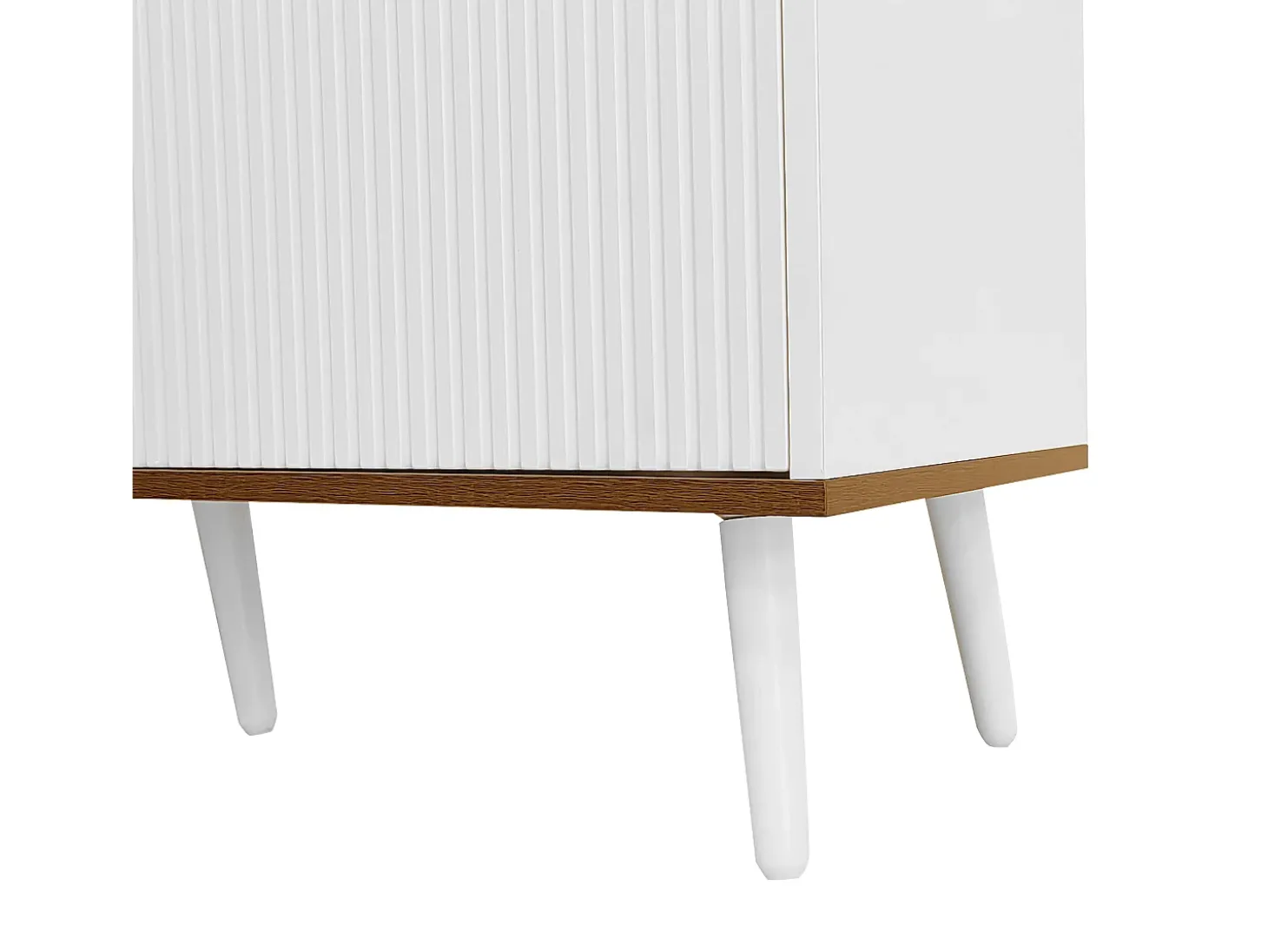 Móvel para TV 160×39×49,5 cm - 3 portas - Acabamento madeirado - MDF + Painel de partículas - Branco + Natural