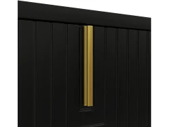 Móvel para TV 160×38×44,5 cm - 4 portas - Puxadores e pés dourados - Painel de partículas - preto