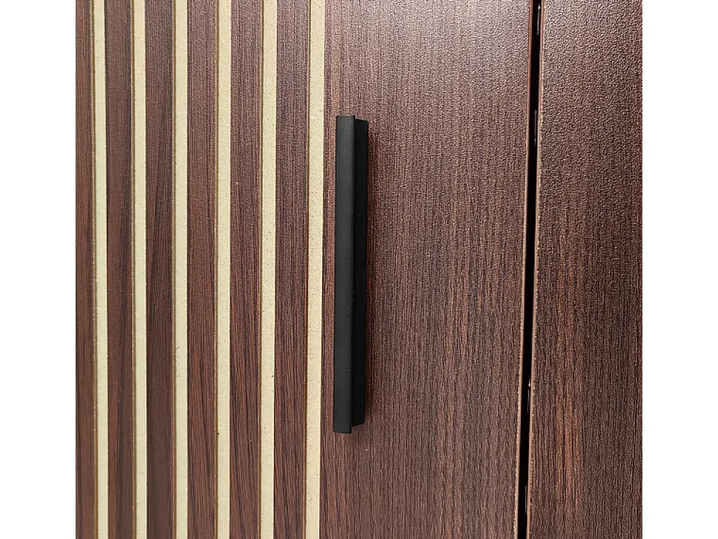 Móvel para TV 200 cm - com LED e porta de vidro - MDF e painel de partículas - Natural