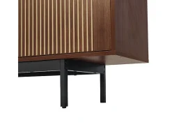 Móvel para TV 200 cm - com LED e porta de vidro - MDF e painel de partículas - Natural