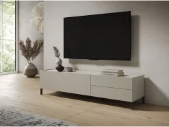 Móvel para TV 1 porta abatible e 2 gavetas 160x42x40 cm Solaria caxemira
