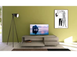 Móvel para TV 1 porta abatible e 2 gavetas 160x42x40 cm Solaria caxemira