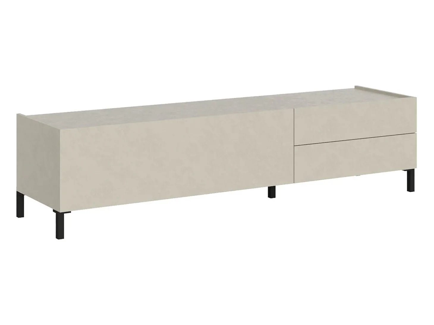 Móvel para TV 1 porta abatible e 2 gavetas 160x42x40 cm Solaria caxemira