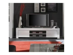 Móvel para TV 2 portas, coleção FOLOMI, cor branco laqueado brilhante