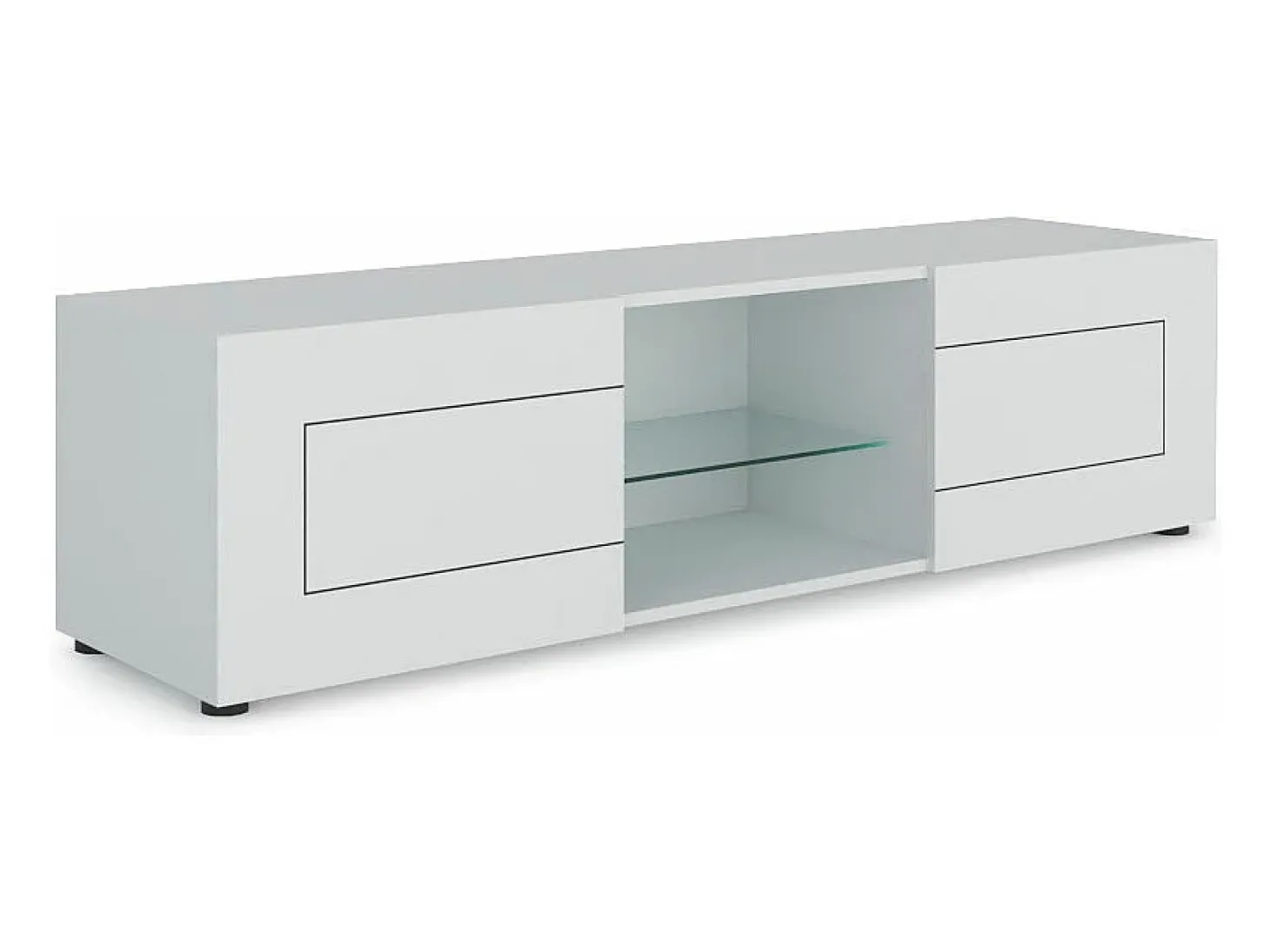 Móvel para TV 2 portas com vão aberto 150x40x40 cm Elios branco brilhante