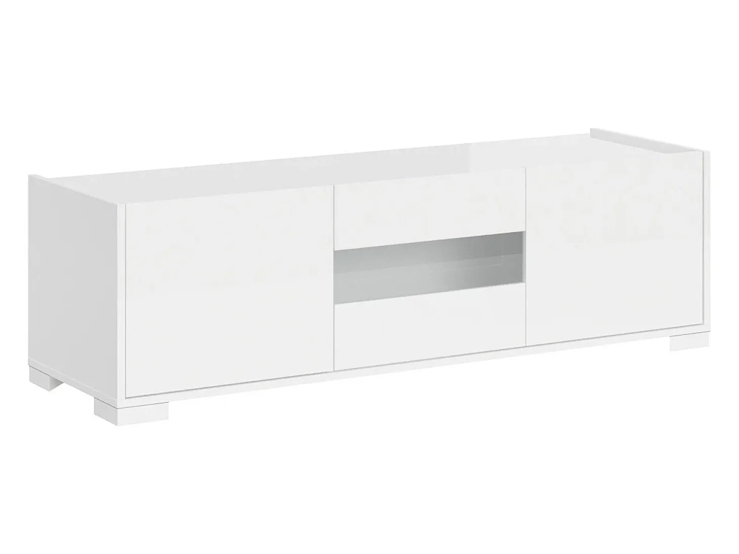 Móvel para TV 3 portas 130x40x48 cm Riflesso branco brilhante