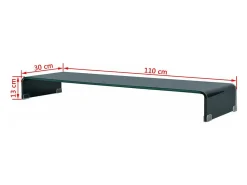 Móvel para TV aparador design prático suporte para monitor 110 cm vidro preto 2502224