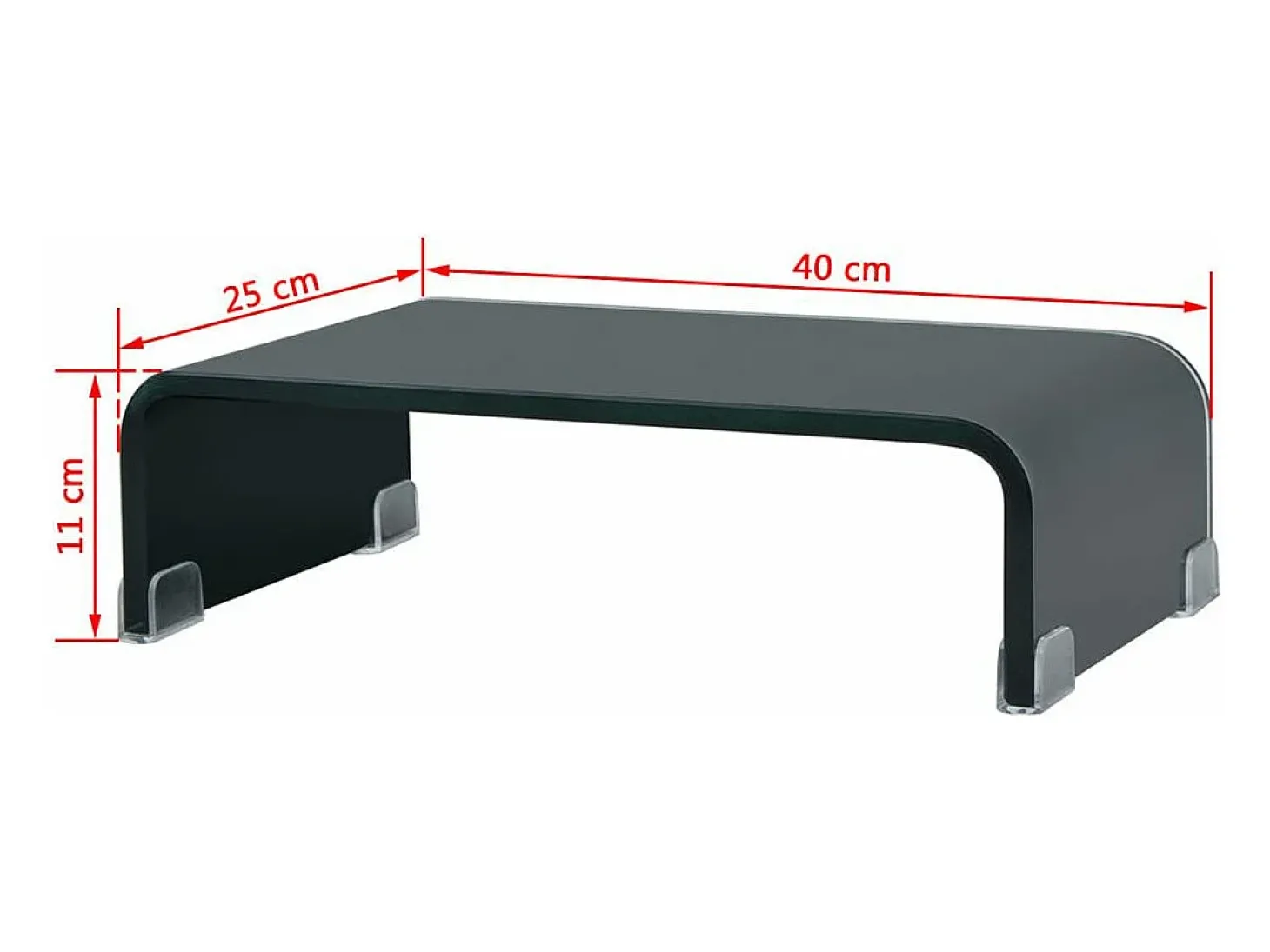 Móvel para TV aparador design prático suporte para monitor de 40cm vidro preto 2502228
