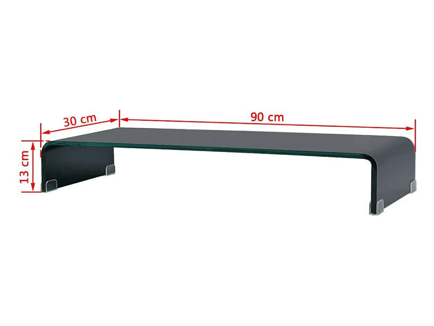 Móvel para TV aparador design prático suporte para monitor 90 cm vidro preto 2502232