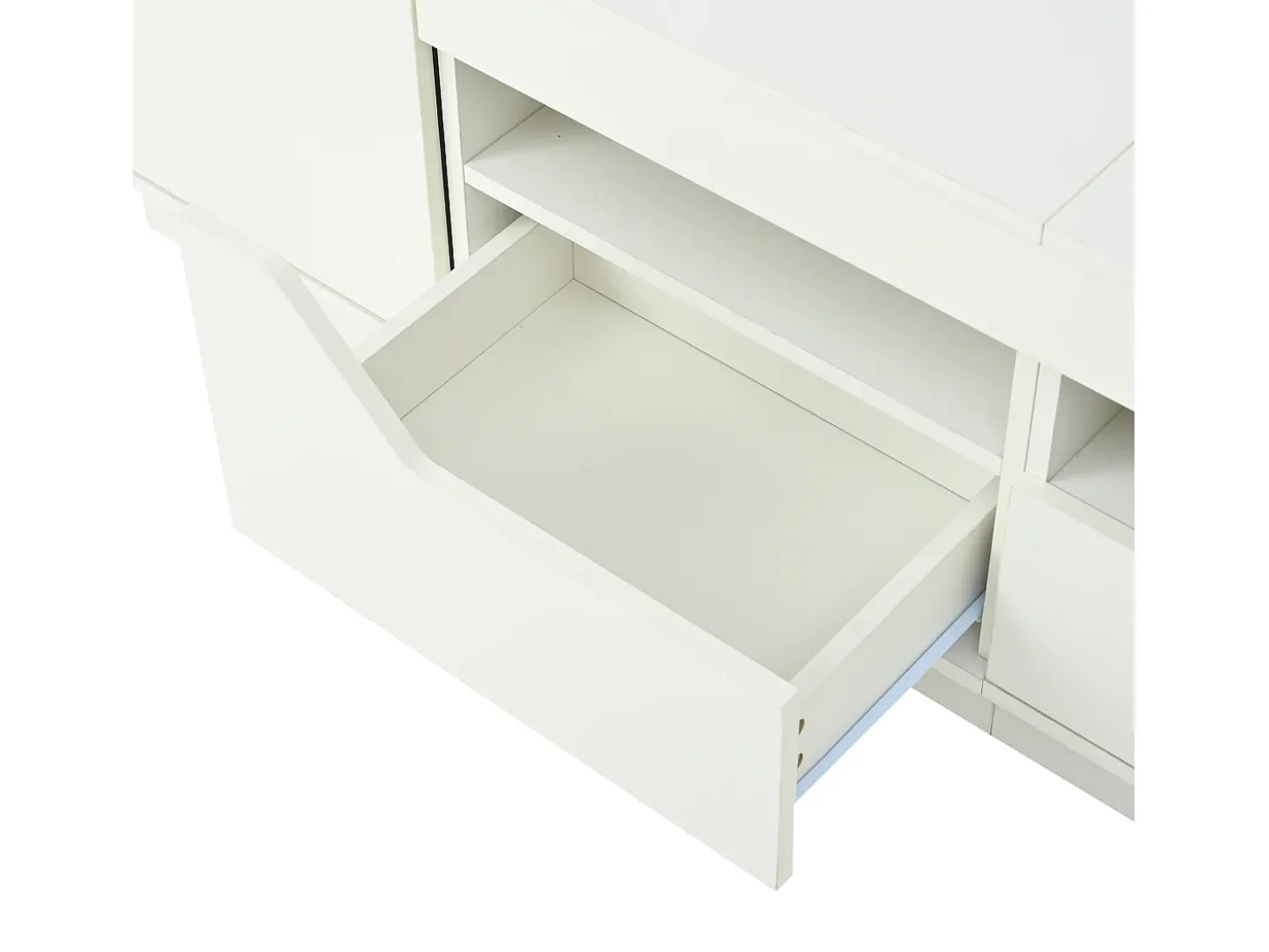 Móvel para TV branco, 180 x 40 x 45 cm - 2 gavetas e 2 portas - Acabamento lacado brilhante