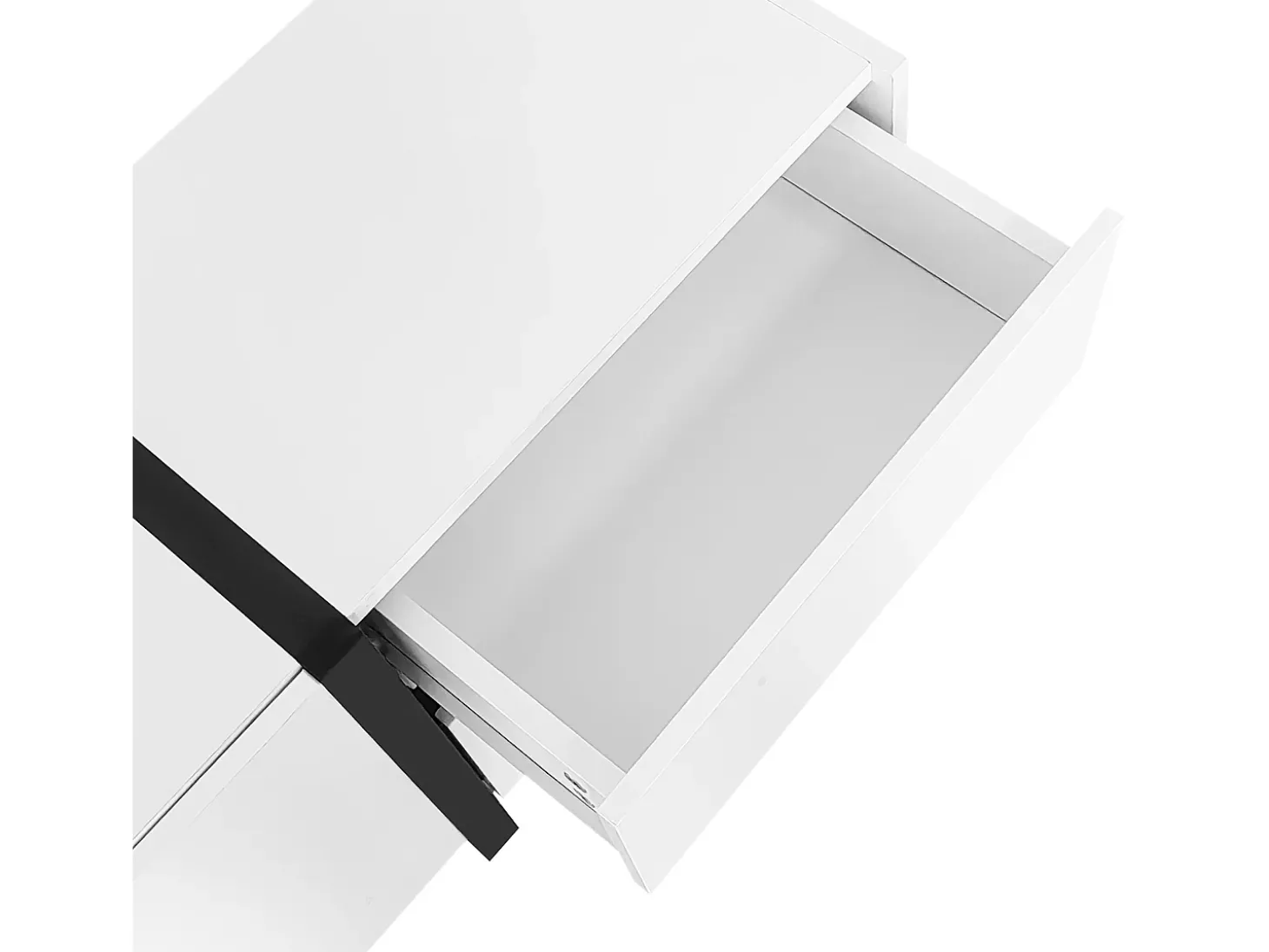 Móvel para TV brilhante 170×30×39 cm - com iluminação LED - 3 portas e 1 gaveta - Painel de partículas - Branco