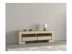 Móvel para TV coleção COPA – 160x50,5x41 cm – 2 gavetas e 2 nichos – Carvalho elegante – Design escandinavo