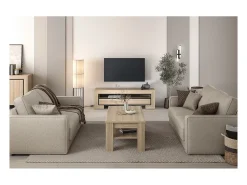 Móvel para TV coleção COPA – 160x50,5x41 cm – 2 gavetas e 2 nichos – Carvalho elegante – Design escandinavo