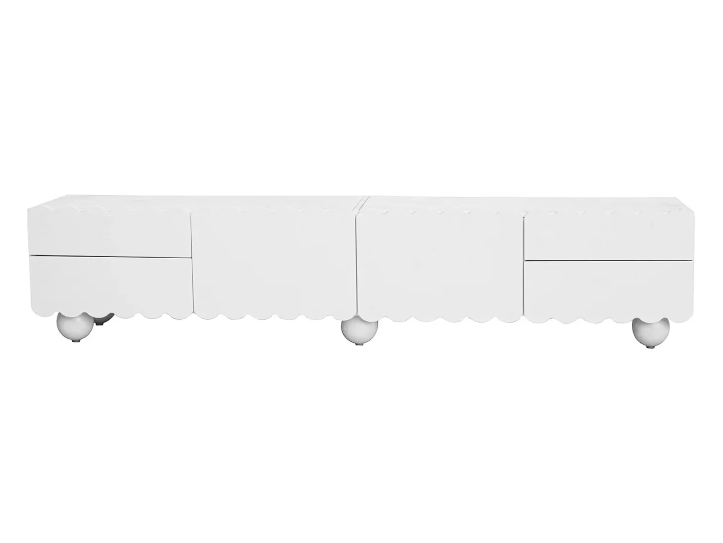 Móvel para TV com 4 gavetas e 2 portas - Branco 175 x 38 x 37 cm