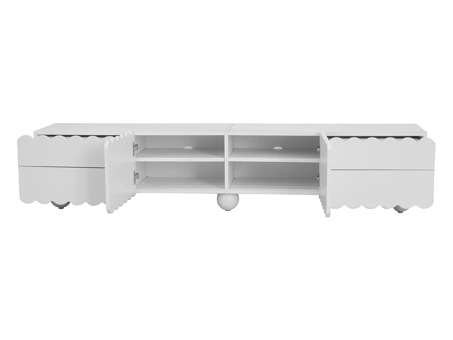 Móvel para TV com 4 gavetas e 2 portas - Branco 175 x 38 x 37 cm