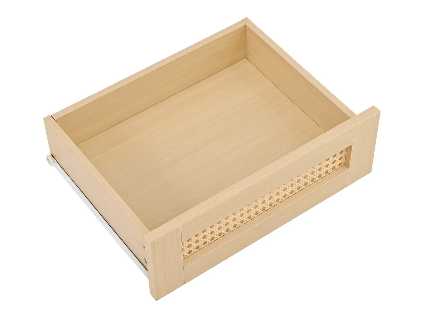 Móvel para TV com 2 gavetas e 2 portas de correr - Oval em madeira - Cor natural