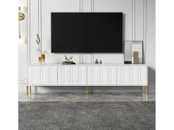 Móvel para TV com 4 portas - 190 x 38 x 48 cm - MDF e aglomerado - branco