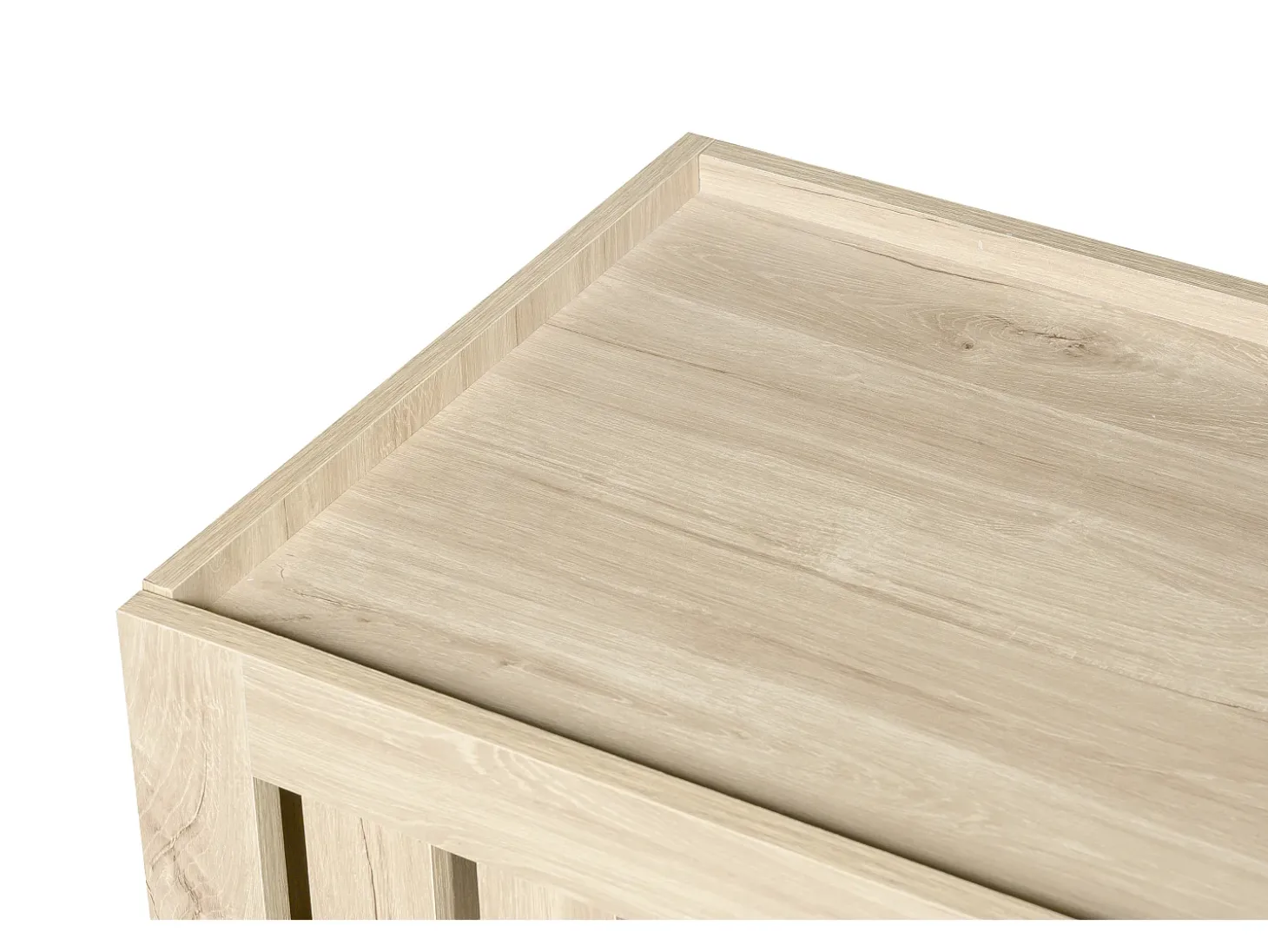 Móvel para TV com 3 portas, 160 x 40 x 47 cm - Design vazado - Cor da madeira natural