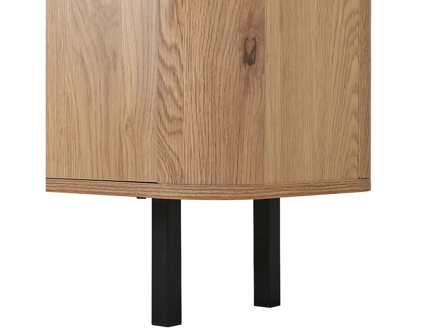 Móvel para TV com 4 portas, 190 x 35 x 45 cm - Tampo preto - Cor madeira clara