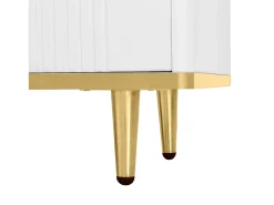 Móvel para TV com 2 portas e 2 gavetas - puxadores e pés dourados - Branco