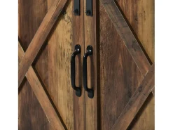 Móvel para TV com 2 portas de correr e 2 gavetas - Branco e madeira
