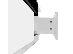 Móvel para TV com acabamento lacado brilhante, iluminação LED de 16 cores e 3 gavetas - Branco 160x39x42cm