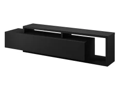 Móvel para TV de 220cm da coleção BERGAME. Cor preto super fosco.