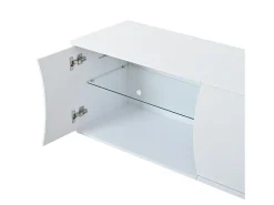 Móvel para TV de sala de estar - 180 x 40 x 45 cm - com 3 portas + LEDs - para TVs de 80 polegadas - aglomerado - branco