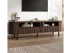 Móvel para TV de sala de estar - 160 x 40 x 48 cm - com 2 gavetas + prateleira - para TVs de 65 polegadas - MDF - marrom