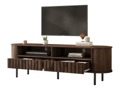 Móvel para TV de sala de estar - 160 x 40 x 48 cm - com 2 gavetas + prateleira - para TVs de 65 polegadas - MDF - marrom