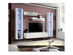 Móvel para TV FLY A2 design, cor branco brilhante + LED. Móvel suspenso moderno e na moda para a sua sala de estar.