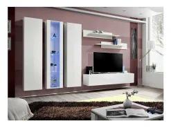 Móvel para TV FLY C4 design, na cor branco brilhante. Móvel suspenso moderno e na moda para a sua sala de estar.