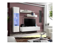 Móvel para TV FLY G3 design, na cor branco brilhante. Móvel suspenso moderno e na moda para a sua sala de estar.