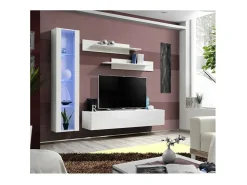 Móvel para TV FLY G2 design, na cor branco brilhante. Móvel suspenso moderno e na moda para sua sala de estar.