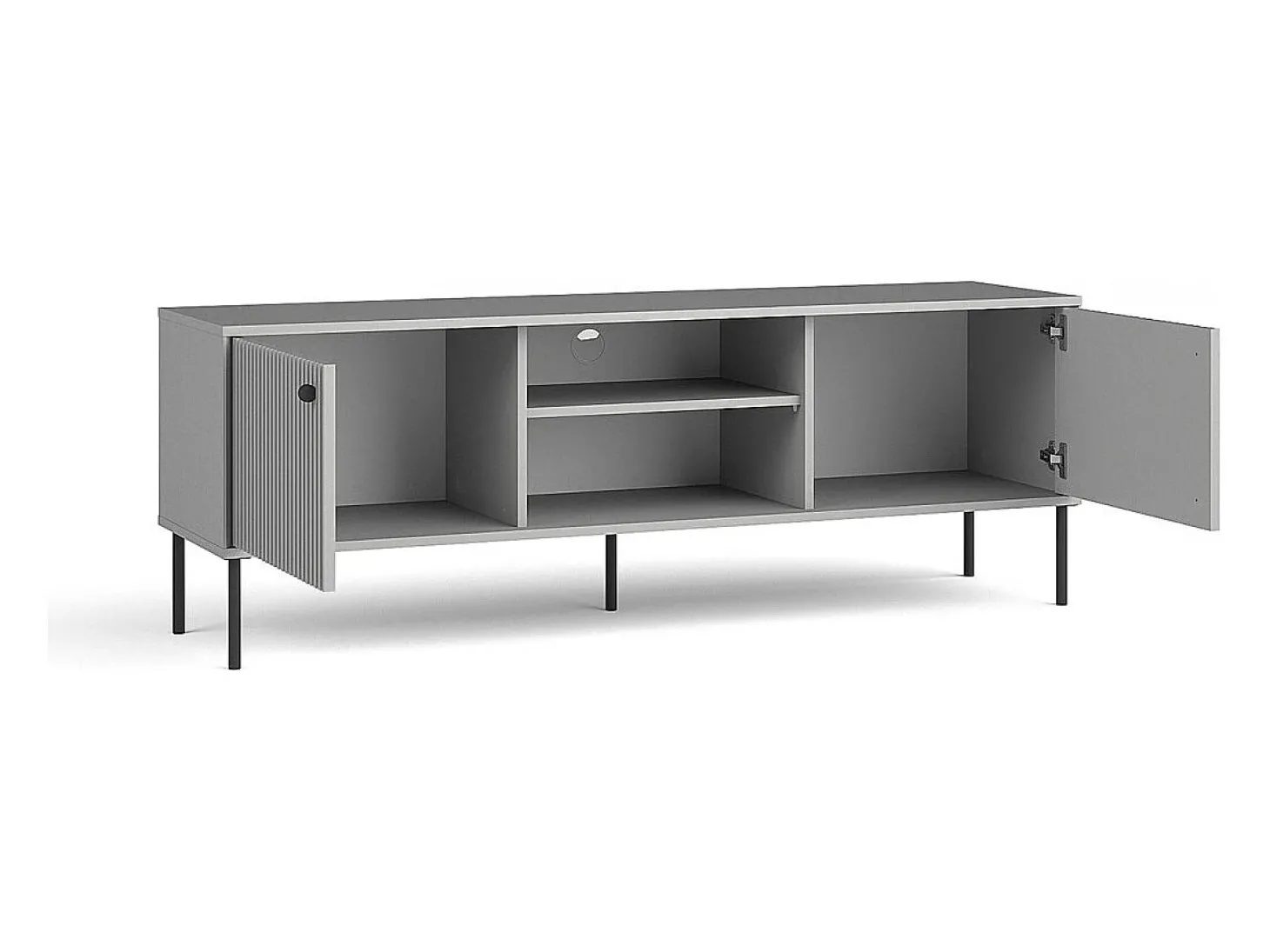 Móvel para TV ISIS – 2 portas & 2 niches – Cinza – 157x55x41 cm