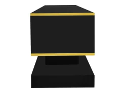 Móvel para TV moderno 180×38×45 cm - com três gavetas - com um compartimento aberto - com iluminação LED - preto