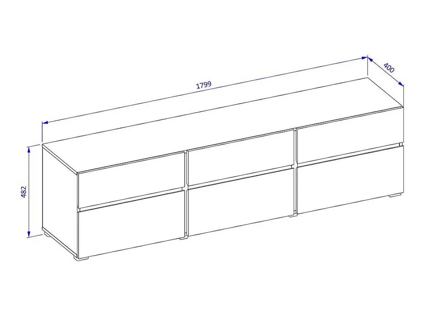 Móvel para TV na cor verde sálvia 180cm coleção HAVANA. Móvel design com 3 portas e 3 gavetas.