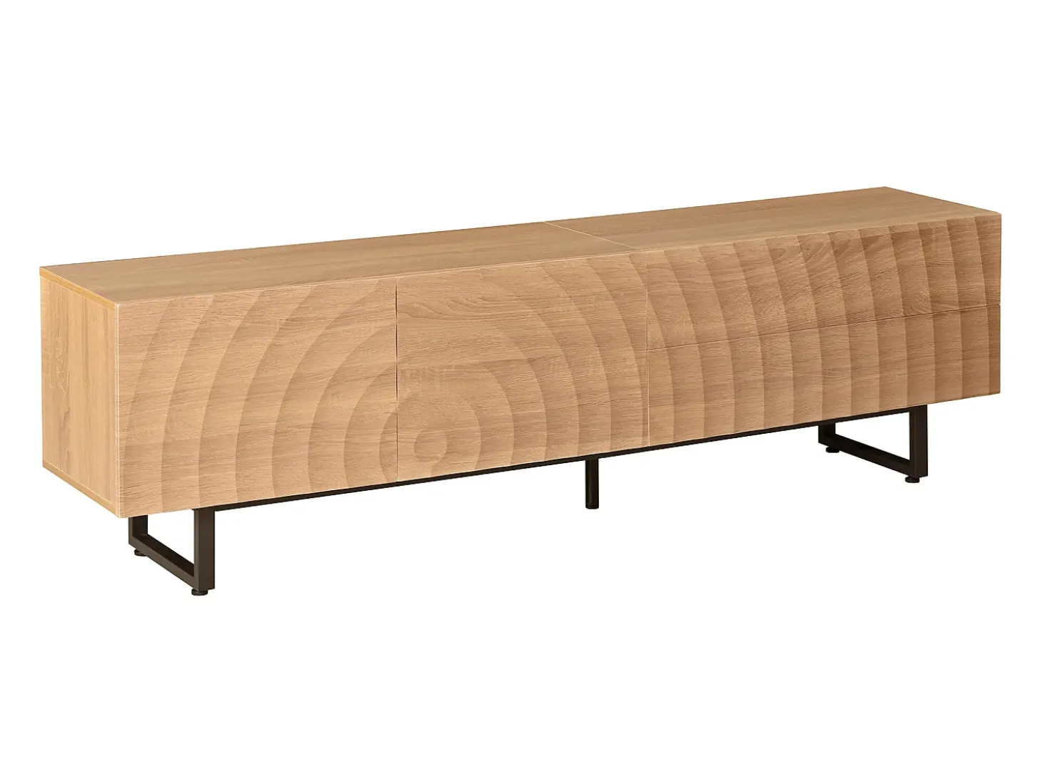 Móvel para TV texturado com 2 gavetas e 2 portas - Cor madeira 180 x 38 x 51,5 cm